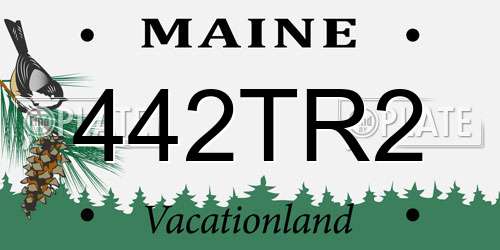 442TR2 Maine License Plate