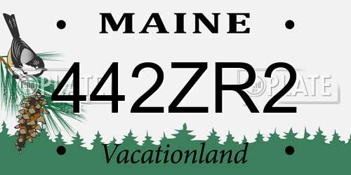 442ZR2 Maine License Plate