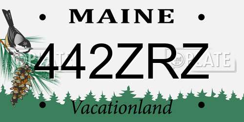 442ZRZ Maine License Plate