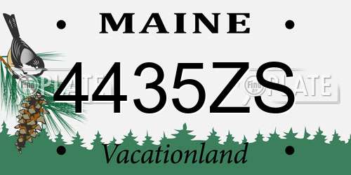 4435ZS Maine License Plate