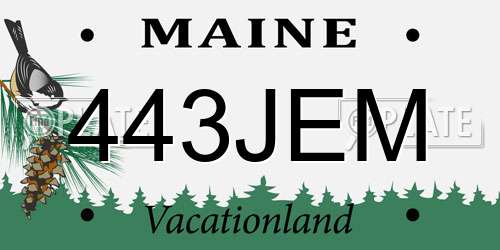 443JEM Maine License Plate