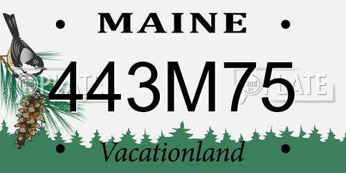 443M75 Maine License Plate