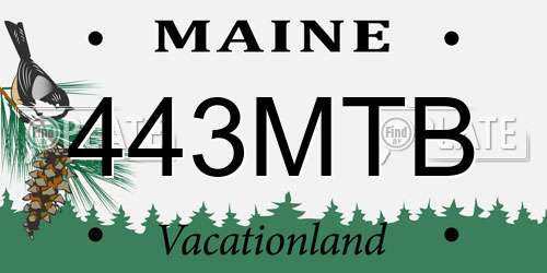 443MTB Maine License Plate