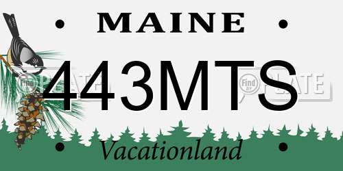 443MTS Maine License Plate