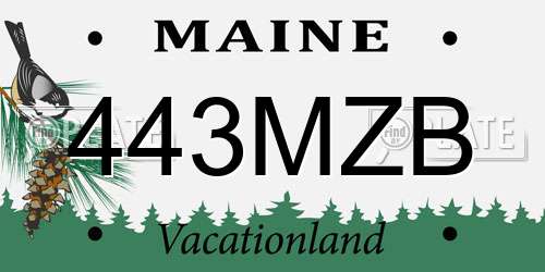 443MZB Maine License Plate