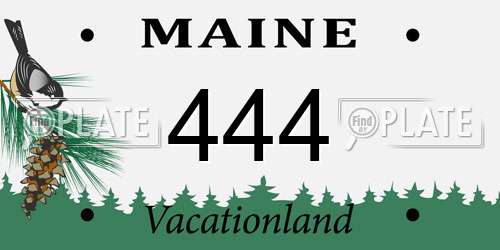 444 Maine License Plate
