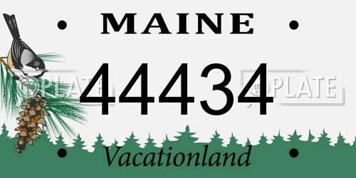 44434 Maine License Plate