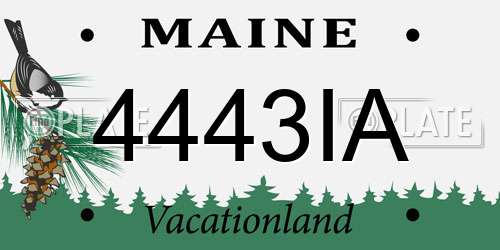 4443IA Maine License Plate
