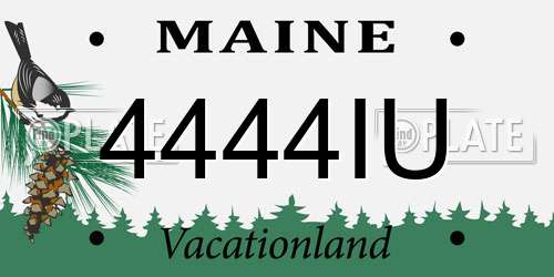 4444IU Maine License Plate