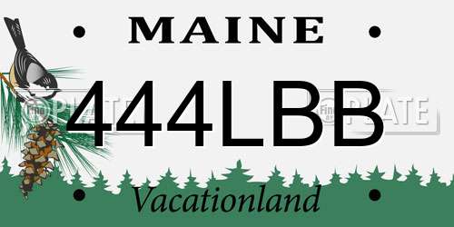 444LBB Maine License Plate