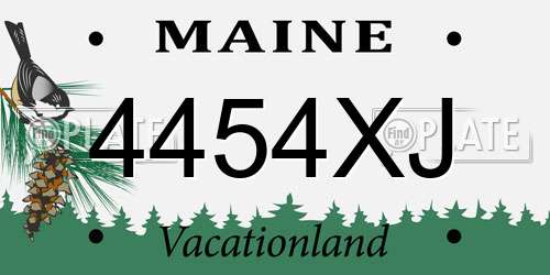 4454XJ Maine License Plate