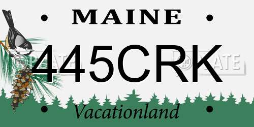 445CRK Maine License Plate