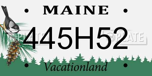 445H52 Maine License Plate