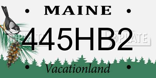 445HB2 Maine License Plate