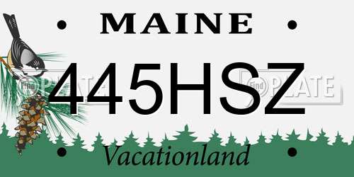 445HSZ Maine License Plate