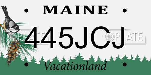 445JCJ Maine License Plate