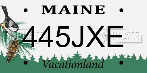 445JXE Maine License Plate