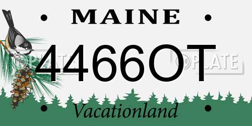 4466OT Maine License Plate