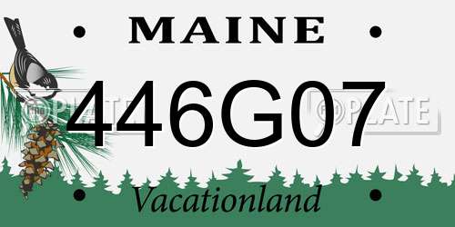 446G07 Maine License Plate