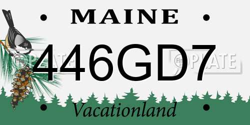 446GD7 Maine License Plate