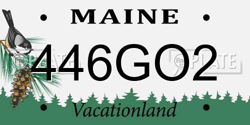 446GO2 Maine License Plate