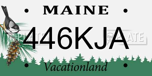 446KJA Maine License Plate