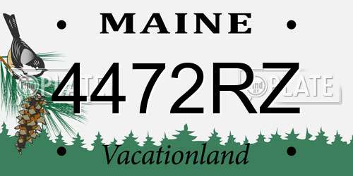 4472RZ Maine License Plate