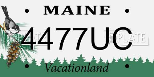 4477UC Maine License Plate