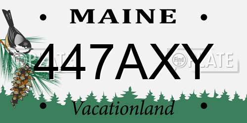447AXY Maine License Plate