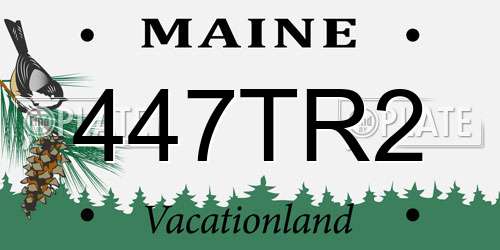 447TR2 Maine License Plate