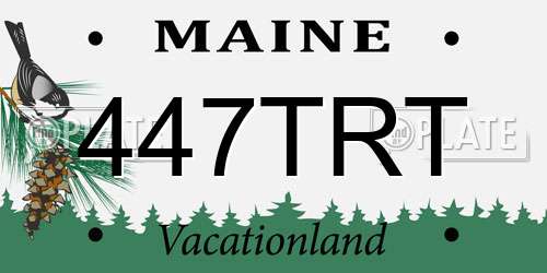 447TRT Maine License Plate