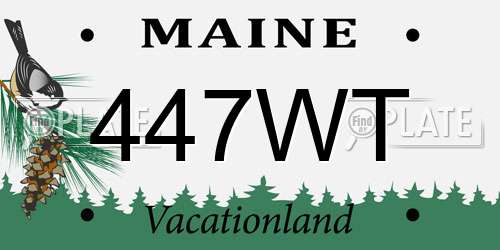 447WT Maine License Plate