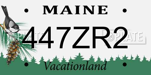 447ZR2 Maine License Plate