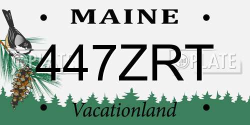 447ZRT Maine License Plate