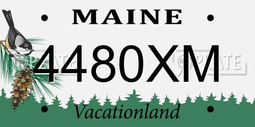 4480XM Maine License Plate