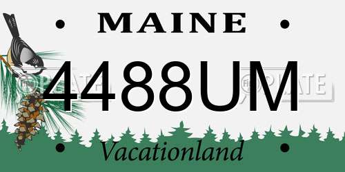 4488UM Maine License Plate