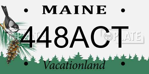448ACT Maine License Plate