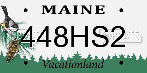 448HS2 Maine License Plate