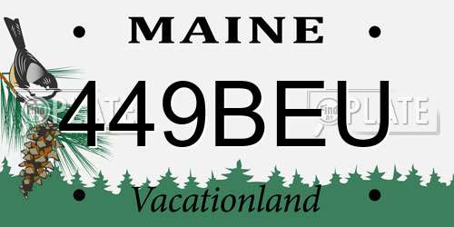 449BEU Maine License Plate