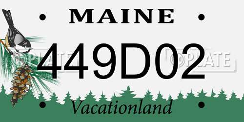 449D02 Maine License Plate