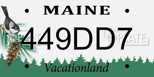 449DD7 Maine License Plate