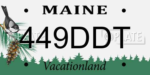 449DDT Maine License Plate
