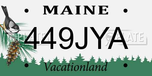 449JYA Maine License Plate