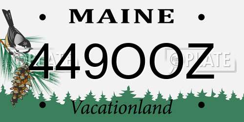 449OOZ Maine License Plate