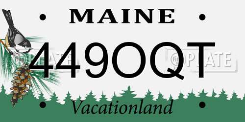 449OQT Maine License Plate