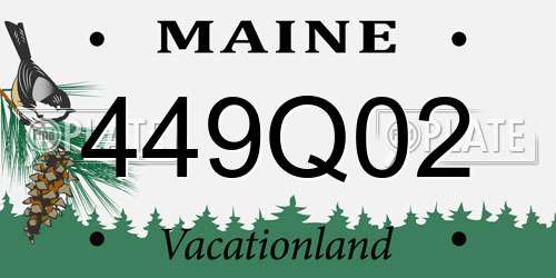 449Q02 Maine License Plate