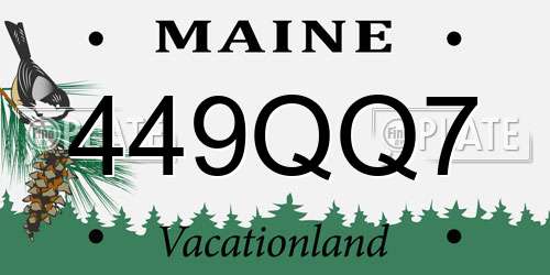 449QQ7 Maine License Plate