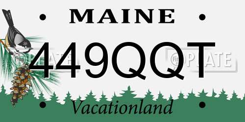 449QQT Maine License Plate