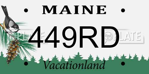 449RD Maine License Plate