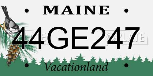 44GE247 Maine License Plate